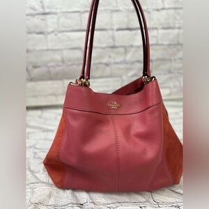 Coach Edie 31 Shoulder Bag F27833 Leather & Suede Coral Pink Pre-Owned